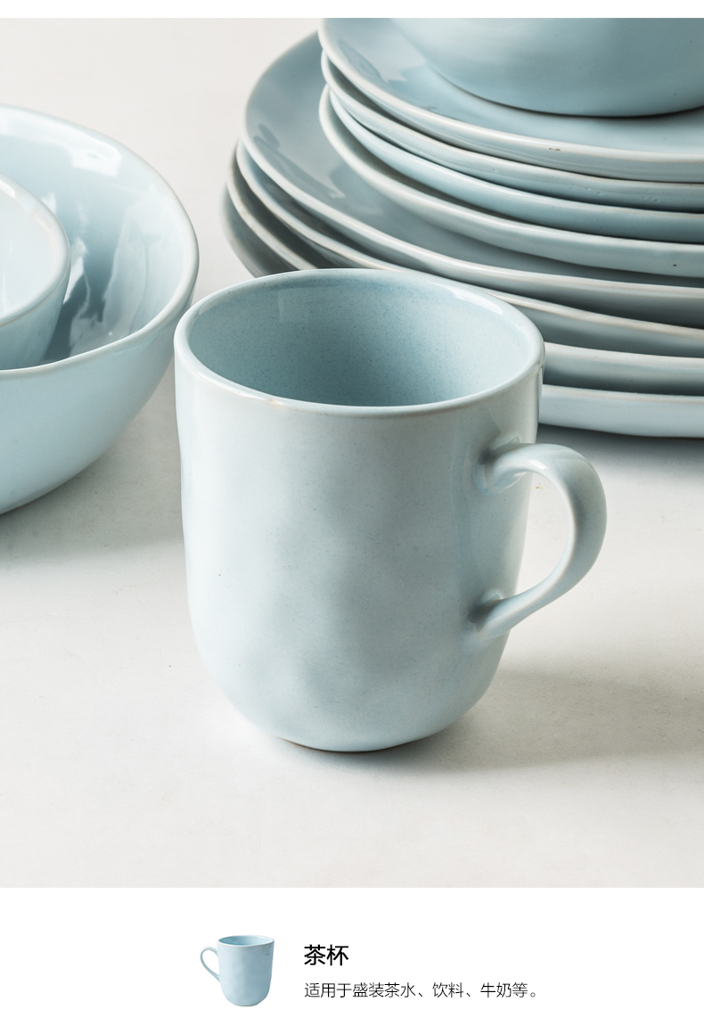 Porcelain soul dishes suit Nordic ins tableware suit dishes of Chinese style household dishes combination dishes and utensils