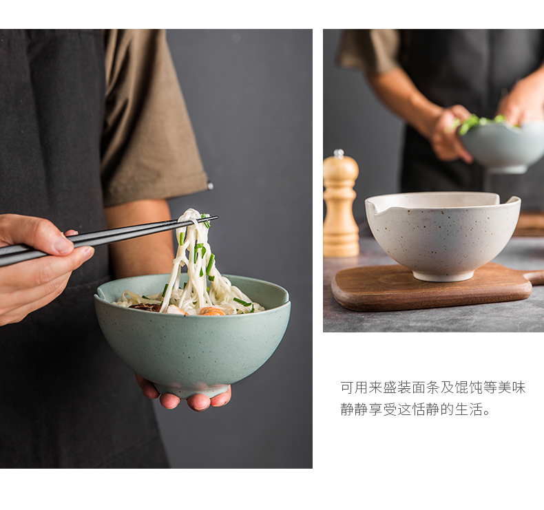 Japanese porcelain soul large ceramic bowl pull rainbow such as bowl mercifully rainbow such use large soup bowl household can put big bowls of salad bowl chopsticks