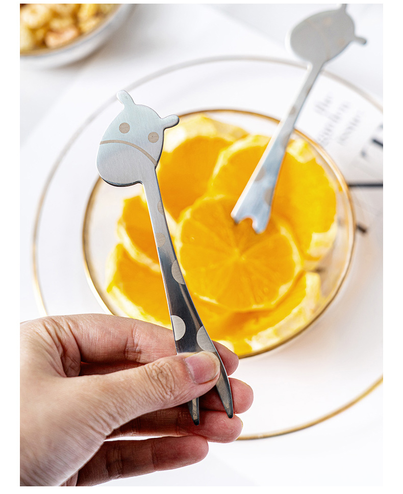 Porcelain soul fruit fork 304 stainless steel suit creative lovely fruit sign children European household sweet little fork