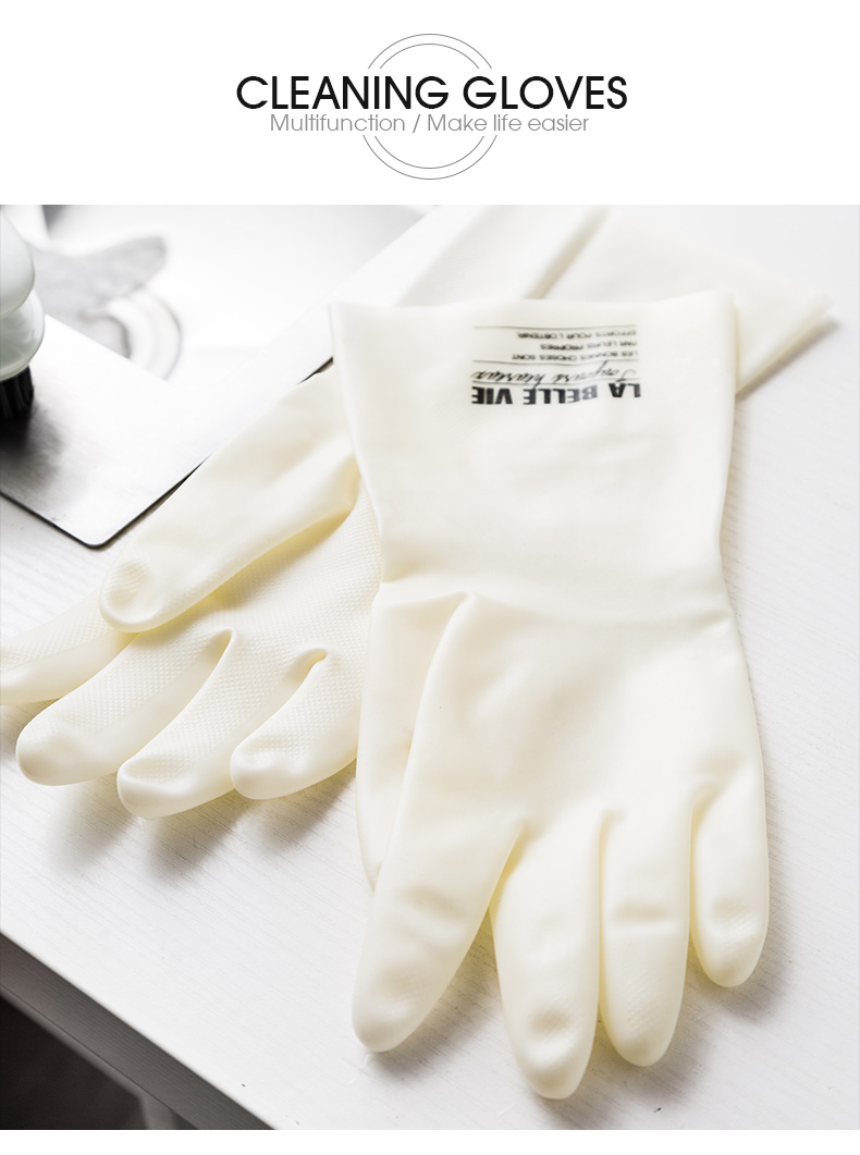 Waterproof porcelain soul housework clean household kitchen dishwashing gloves durable nitrile female plastic washing thanks