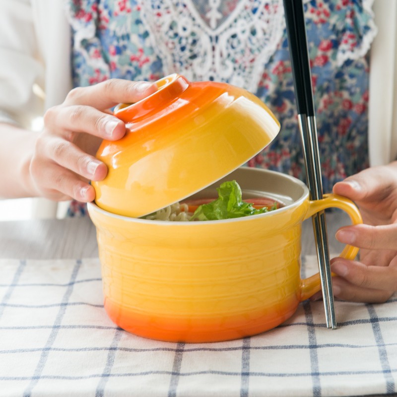 Porcelain soul heat creative mercifully rainbow such use large household contracted western - style students noodles in soup bowl microwave ceramic tableware