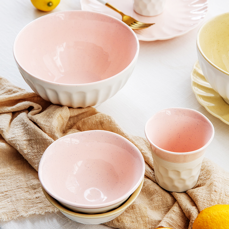 Creative household jobs ceramic cup noodles in soup bowl steak fruit bowl dessert dishes cup contracted move tableware