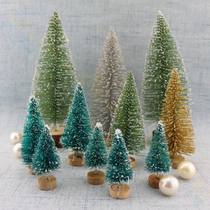  Small Christmas tree sisal silk snow tower pine Mini Christmas Tree decoration New Year Christmas decorations decoration props