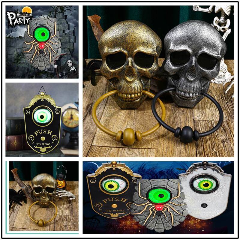 Halloween Sound-Making One-Eyed Doorbell Decoration with Glowing Eyeballs, Scary Blinking Doorbell Prank Blinking Doorbell