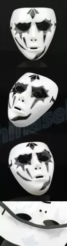 万圣节化妆舞会手绘白色鬼步舞面具男街舞面具恐怖面具鬼舞步面具