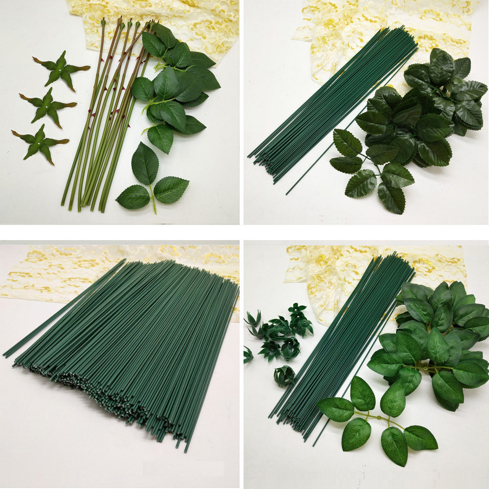 East Fence Flower Material DIY Flower Stem Wire 2 Number of flower Branches Gum Wrap Flowers Pole Rose Kawasaki Rose Paper Flowers Special Price