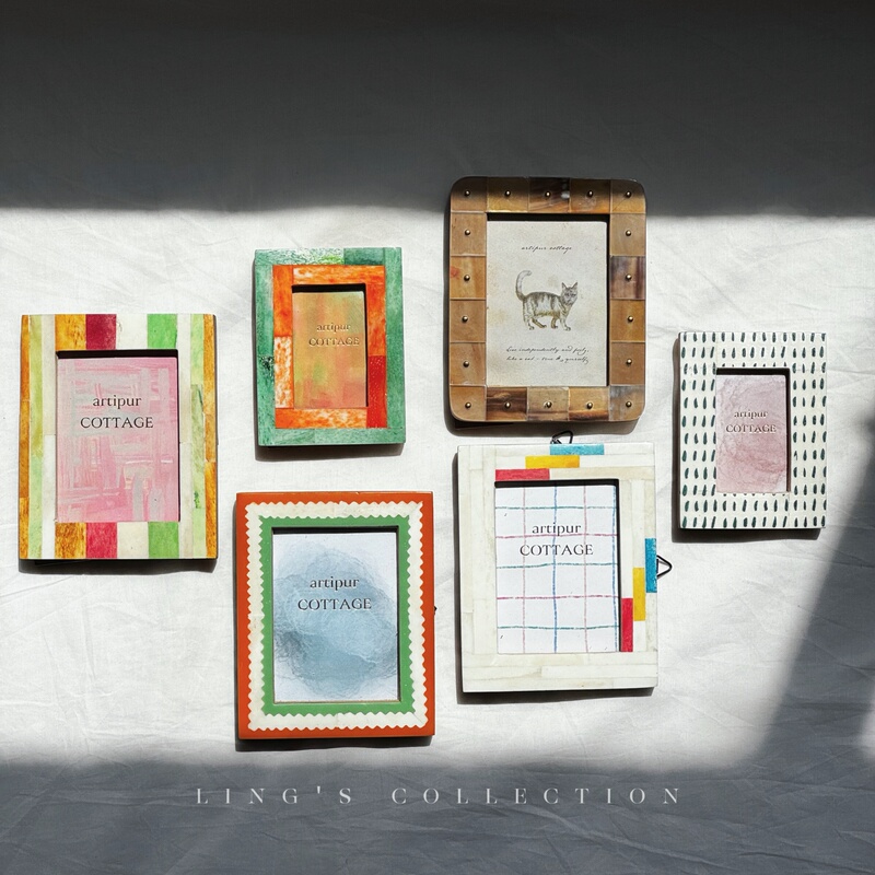 Japanese Cottage Handmade Indian Camel Bone Original Photo Frame Vintage Color-Blocking Desktop Ornament Holiday Gift