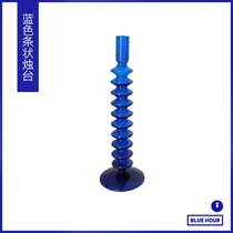 BLUE Nordic wind candlestick blue Klein blue series glass candle holders candlestick minimalist candlestick
