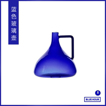 Nordic Minimalist Colorful Blue Glass Jug Swing Piece vase-like plate room Creative Decorative Kettle Florist Villa furniture