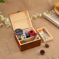 Solid Wood sewing box sewing suit hand sewing thread hand DIY sewing tool storage box