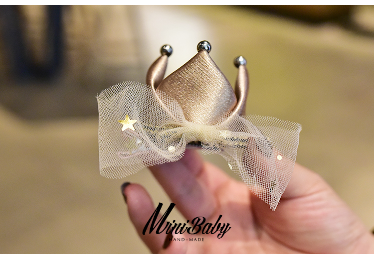MINIBABY phụ kiện tóc trẻ em Vải Hàn Quốc lụa sinh nhật phụ kiện tóc ren bé vương miện kẹp tóc cô gái mũ dây buộc tóc hoa cúc
