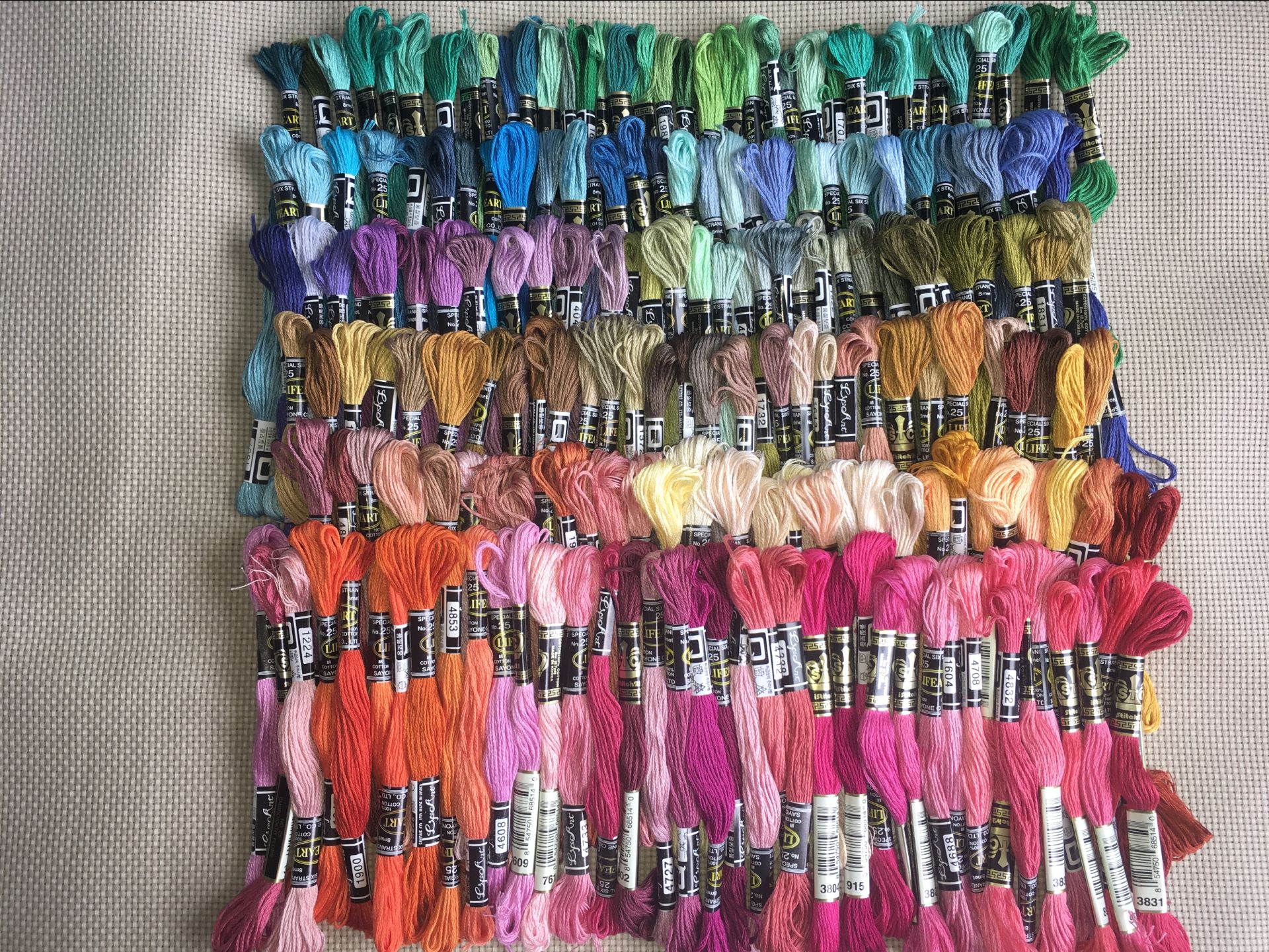 200 color total 200 cross stitch thread wiring embroidered hand bow weave 100% pure cotton thread 25 embroidered line-Taobao