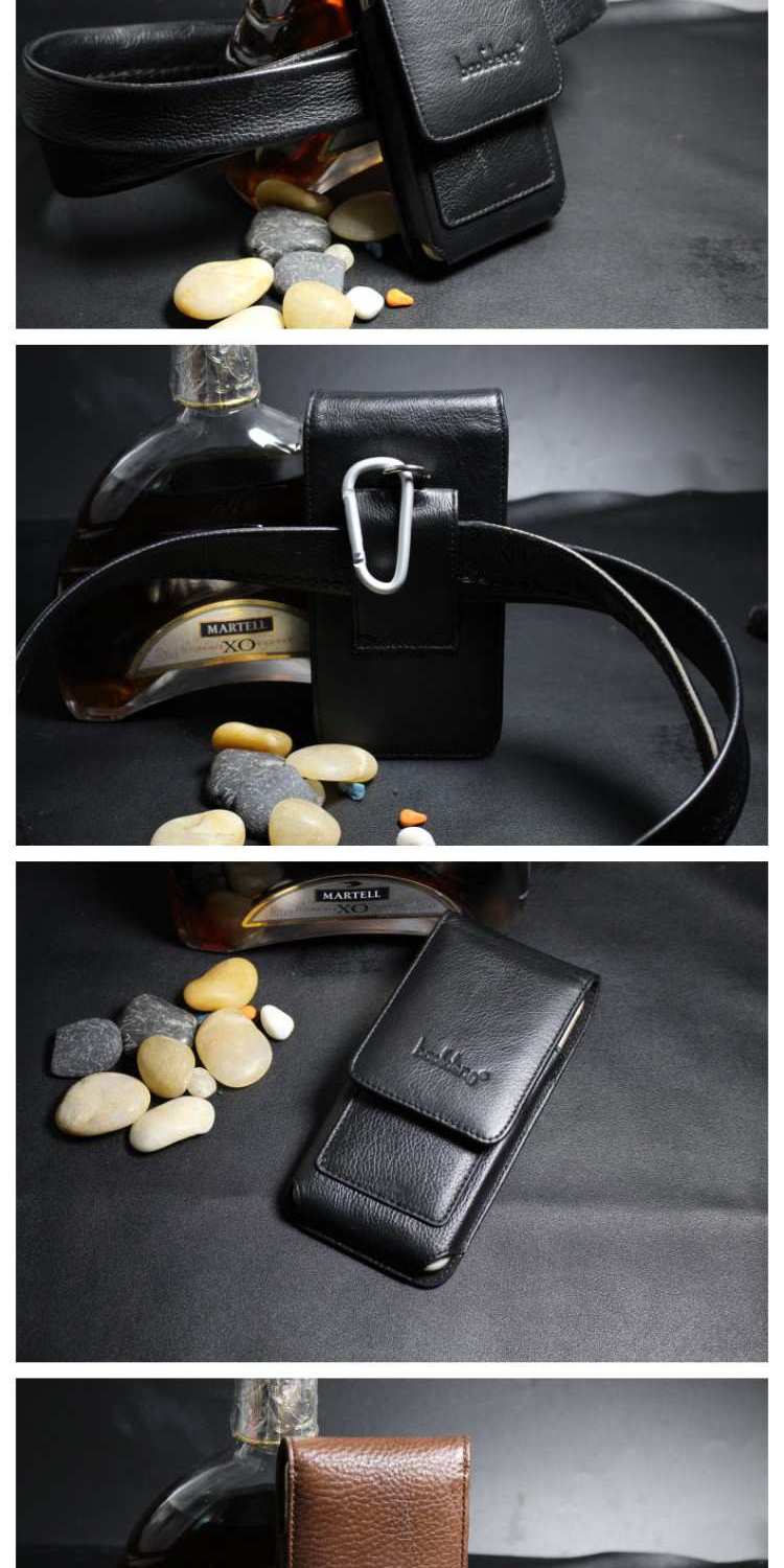 Túi đựng điện thoại di động đeo đai nam mỏng dọc 4,7 / 5.1 / 5.5 / 6.3 inch Túi đựng điện thoại di động treo túi da nam túi đeo nam