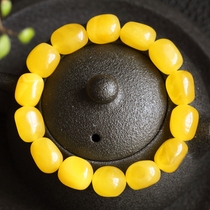 Shangshi Qingling natural amber beeswax bracelet no optimization chicken oil yellow beeswax hand string with the original ore women with beads
