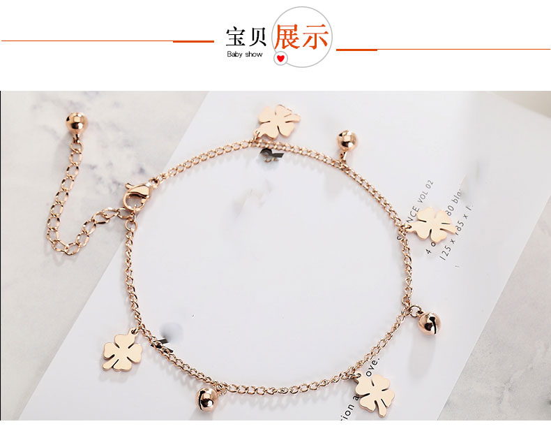 Giữa mùa hè pha lê đơn giản khí chất hạnh phúc cỏ chuông vòng chân phụ nữ mạ vàng hồng màu vàng chân vòng chân dây phụ kiện lắc chân vàng trắng