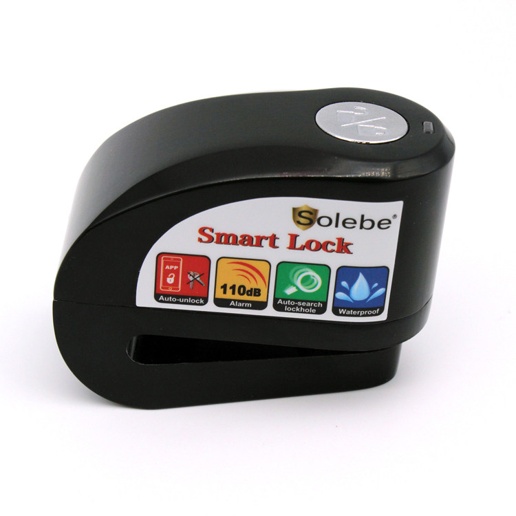 Smart electric motorcycle bicycle alarm disc brake lock antitheft device Bluetooth