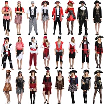 Halloween cos Caribbean pirate costume for men and women Captain Jack clothes couple pirate clothes new