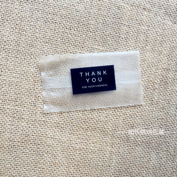 Black thank-you thanks to the seal patch Biscuit Bag Barrel Decorated Stickers Baking Packaging A 20