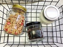Square transparent glass bottle Honey jam bottle Yogurt pickles seasoning Sealed jar with lid Salad juice baking cup