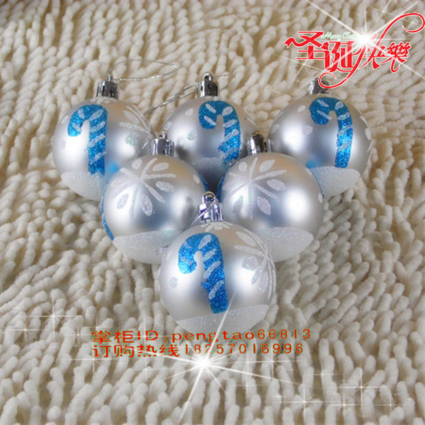 6CM CM Christmas small battle Matt ball Shaped ball Christmas Tree ornament pendant Painted ball Bright ball