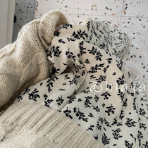 Literary and artistic wind falling feeling flower lazy wind high waist long half-length crotch skirt female 2021 Spring and Autumn New umbrella skirt