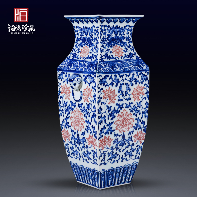 Jingdezhen ceramics big table vase in the sitting room porch Chinese style household adornment handicraft furnishing articles TV ark
