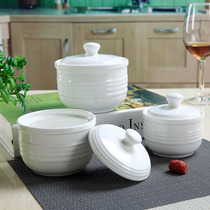 Ceramic stew Cup with lid tonic swallow cup water stew soup cup dessert cup steamed egg cup hotel restaurant tableware can be approved
