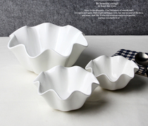 New Ceramic Bowl Soup Bowl Salad Fruit Water Bowl Creative Personality Tableware Western Dessert Ice Cream Bowl Large