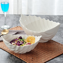 Solid color ceramic bowl French soup bowl noodle bowl fruit salad bowl Western Bowl irregular shape tableware