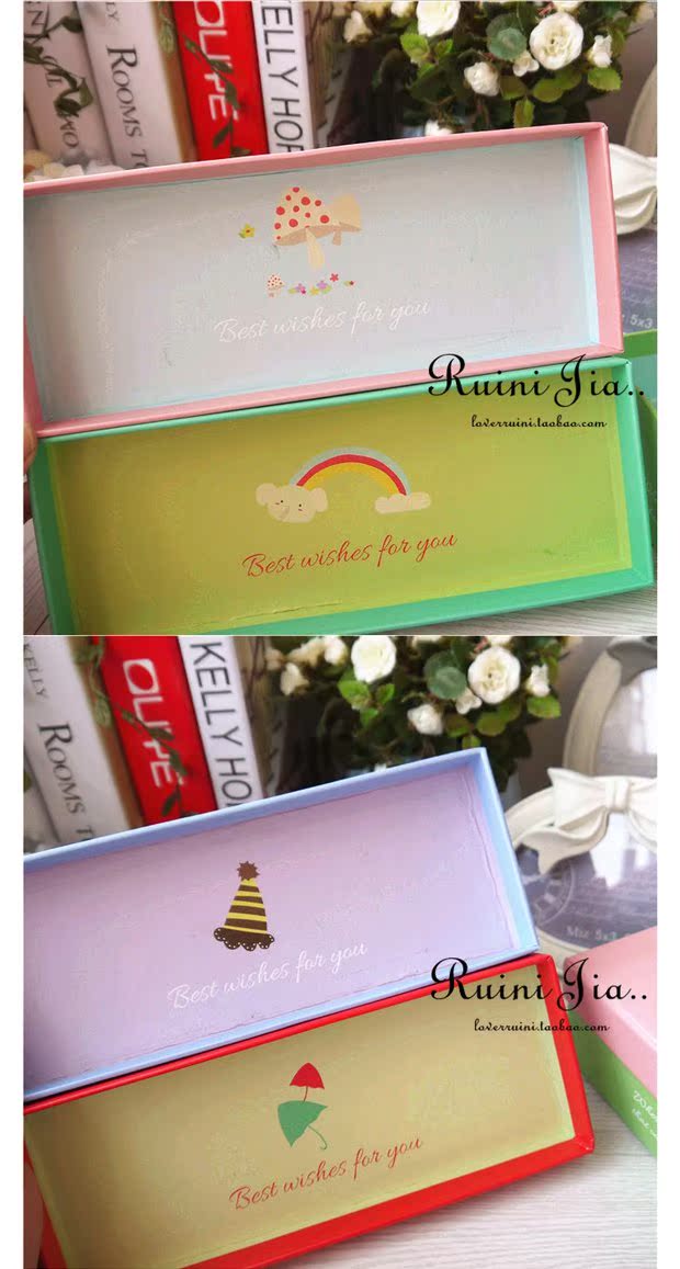 Ruinijia ~ vớ panty bao bì hộp quà tặng túi lưu trữ phim hoạt hình hình chữ nhật voi màu hộp quần lót nữ
