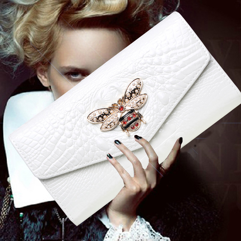 Tide brand leather clutch bag female 2021 new Korean version banquet celebrity handbag large capacity temperament one-shoulder Messenger bag