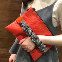 Trendy brand leather bag womens large capacity clutch bag 2021 new envelope bag handbag high-end ladies banquet handbag