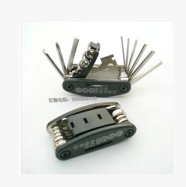 Climbing bicycle BMX inner hexagon wrench 16-in-one combination tool spoke wrench repair tool'