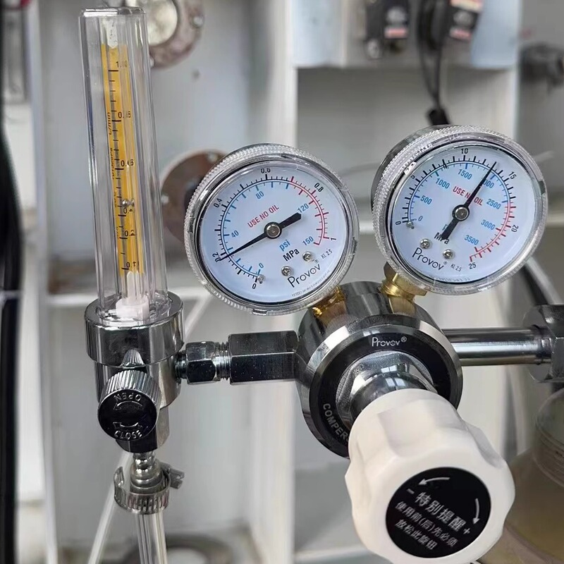 Standard Gas Pressure Reducer Valve with Flow Meter Pressure Gauge Yqb-731Ls Adjustable Pressure Nitrogen Hybrid Gas Experiment