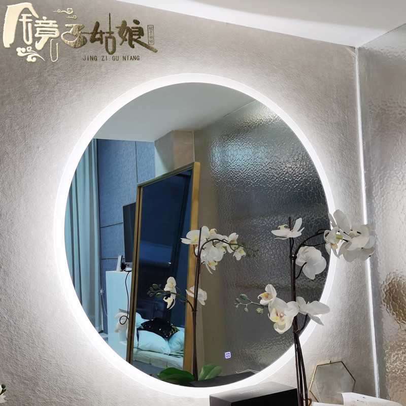 Ultra-white mirror with light handle makeup mirror Makeup mirror Mirror mirror Desktop economical makeup table Simple makeup
