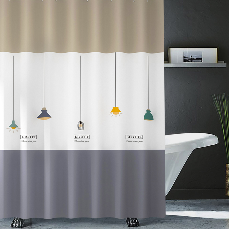 Bathroom shower curtain set blackout waterproof thickened anti-mildew bathroom curtain door curtain partition shower curtain hanging curtain