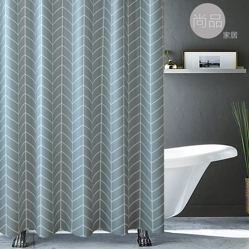 Nordic bathroom shower curtain set free hole telescopic waterproof mildew powder room curtain Door curtain partition shower curtain