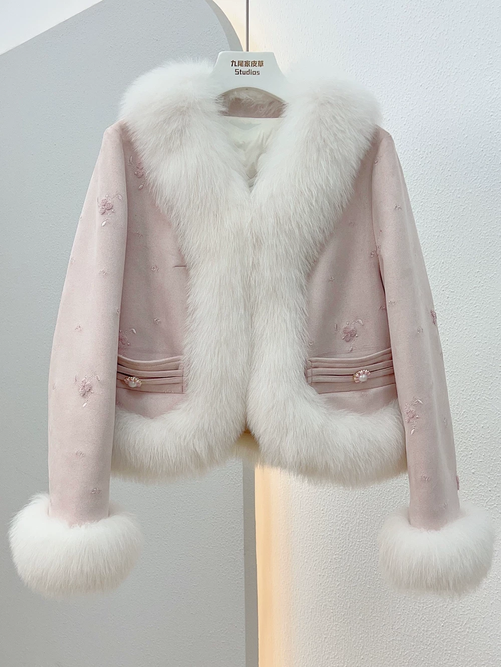 Winter velvet cute import short jacket, goose down