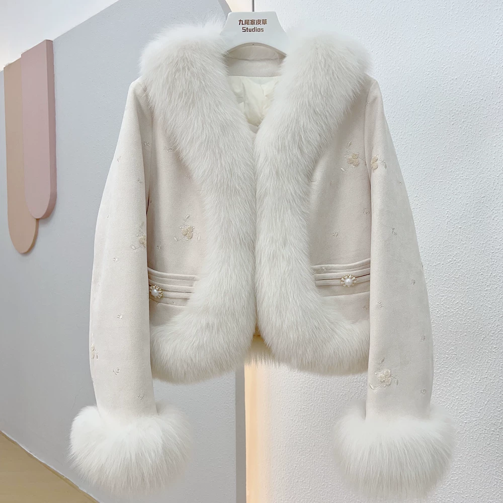 Winter velvet cute import short jacket, goose down