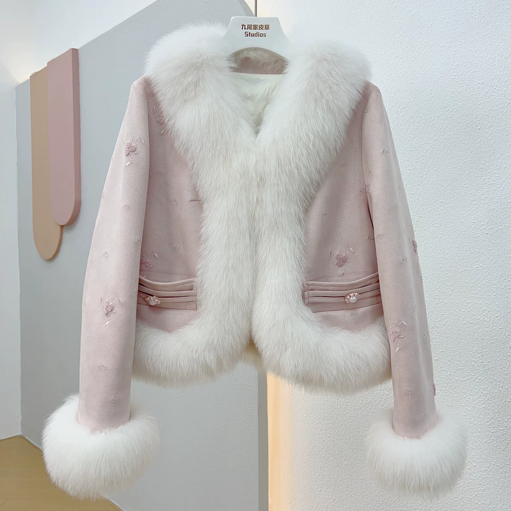 Winter velvet cute import short jacket, goose down