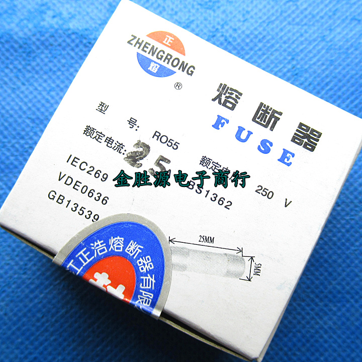 Ceramic fuse R055 RO55 25A 250V 5x25 BS1362 melt core insurance tube original fit 1 box