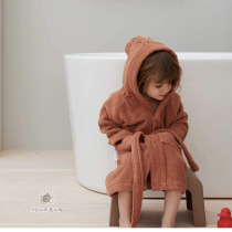  ▲Danish Liewood soft and warm organic cotton hooded cloak Bath towel Bathrobe cardigan nightgown Home robe