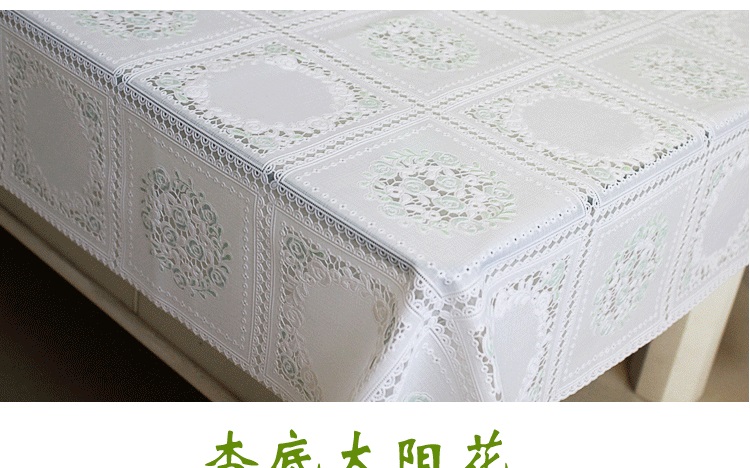 Khăn trải bàn không thấm nước ren bàn dùng một lần bằng vải nhựa Khăn trải bàn kiểu châu Âu PVC bàn cà phê khăn trải bàn tròn khăn trải bàn dài