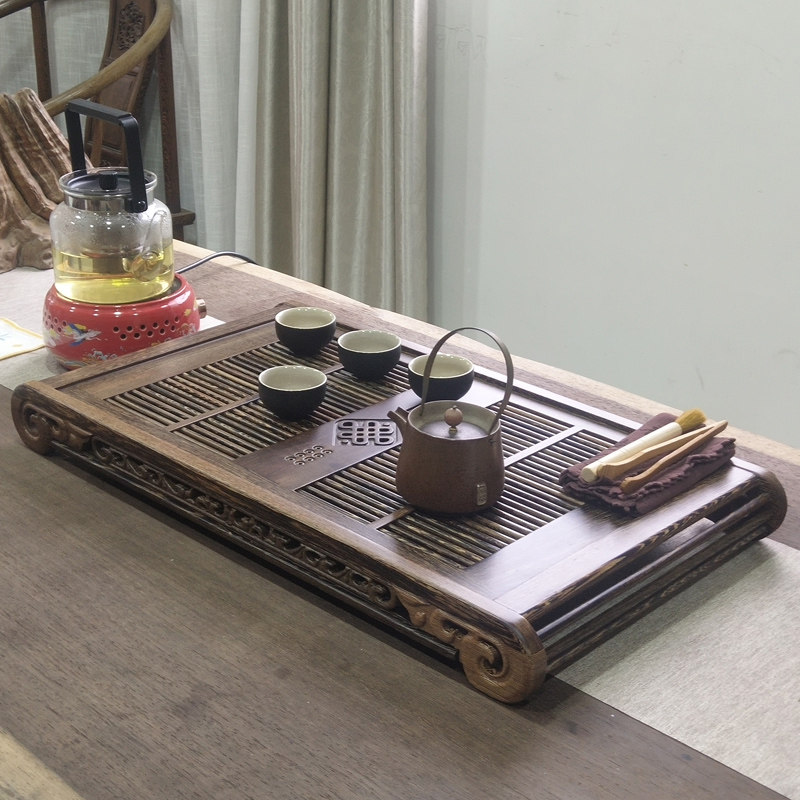 High-end Delicate Tea Tray Solid Wood Domestic Chicken Wings Wood Large Number Drawer Tea Table Simple Tea Sea Mini Separate