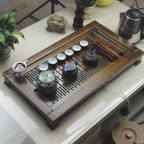 Large tea tray King-size household solid wood tea table Simple drawer drainage water storage mini drain tray wooden tea sea