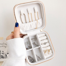 Necklace earring ring jewelry box female Korean Net Red fashion simple portable portable small jewelry storage box