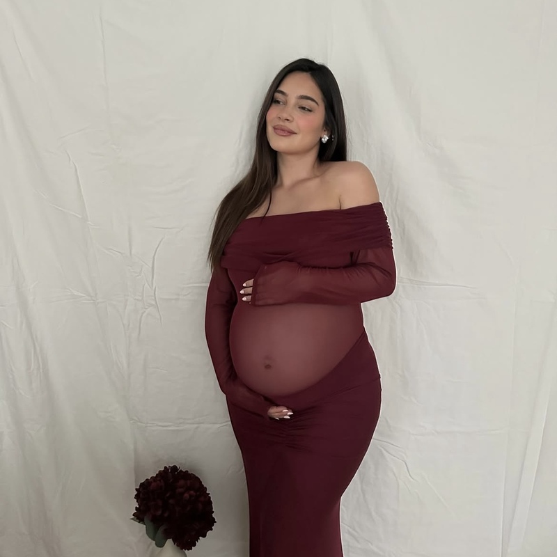 Amazon Maternity Photo Shoot Dress Sexy Off-Shoulder Pregnant Mom Belly Photo See-Through Long Dress Outerwear Gown Amazon Maternity Photo Shoot Dress Sexy Off-Shoulder Pregnant Mom Belly Photo See-Through Long Dress Outerwear Gown