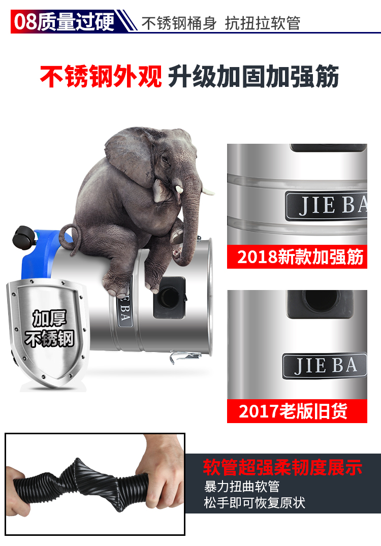 robot lau sàn nhà Máy hút bụi Jieba BF501 nhà máy rửa xe thương mại công suất lớn mạnh mẽ chuyên dụng hấp thụ nước máy 30L - Máy hút bụi máy huý bụi cầm tay