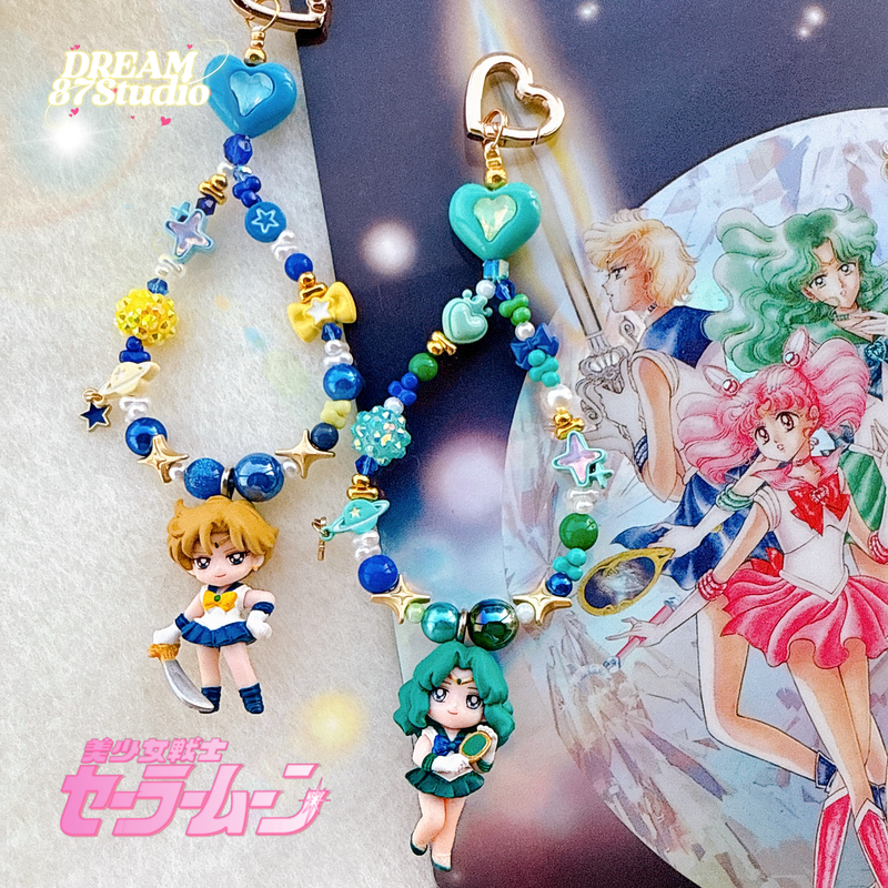 Original Design Sailor Moon External Series Neptune King Ryo Beaded Phone Chain Bag Charm Small Gift Original Design Sailor Moon External Series Neptune King Ryo Beaded Phone Chain Bag Charm Small Gift