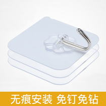 Traceless hook strong viscose shelf wall hanging suction cup load-bearing non-perforated door rear kitchen wall hook